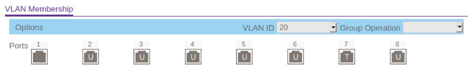 VLAN 20 (Lab nodes, including the ESXi host)